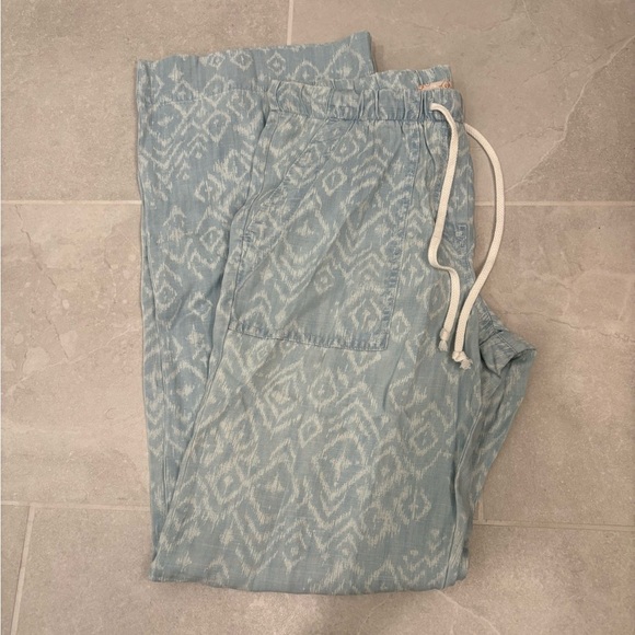 Bella Dahl Blue White Easy Pocket Wide Leg Pants Size Small - Picture 9 of 13